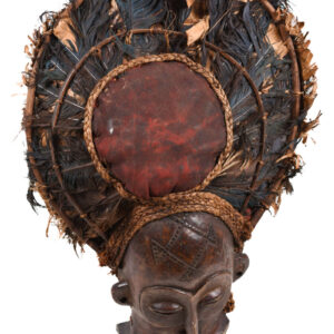 Chihongo Mask - Raphia, Wood - Chokwe - DR Congo