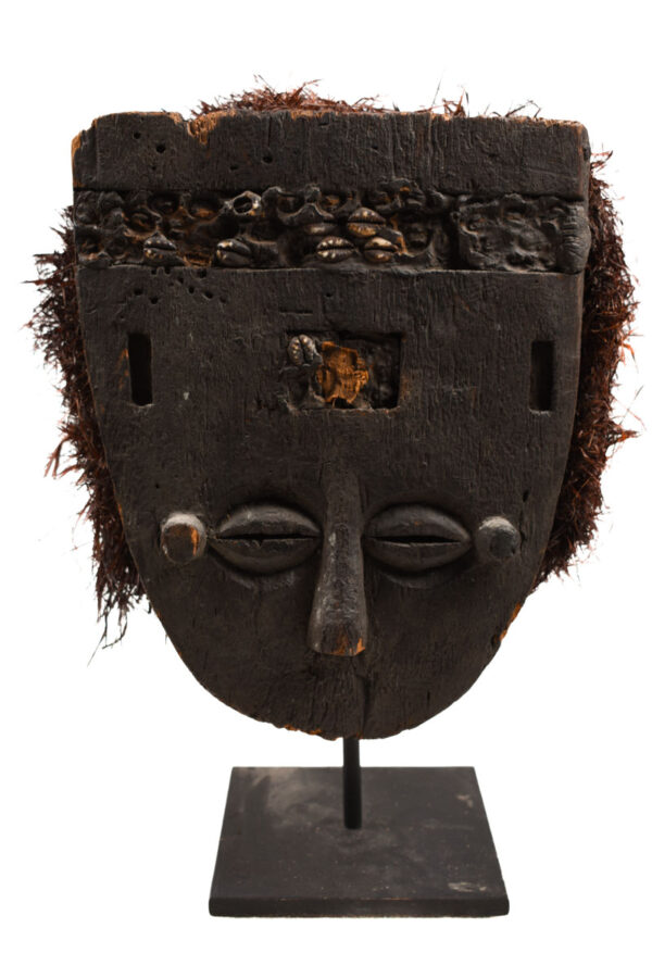 Lele Mask - Wood, Plant fibre - KUBA - Congo