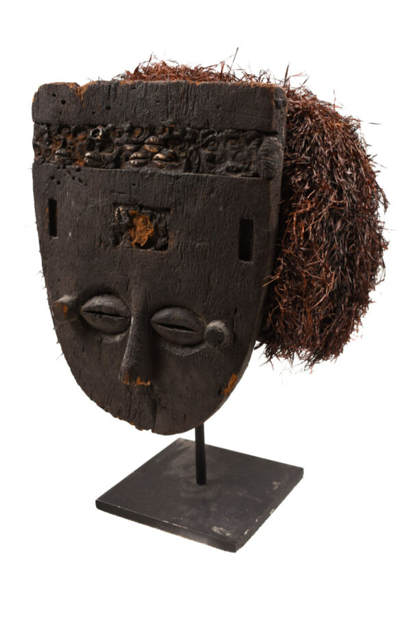 Lele Mask - Wood, Plant fibre - KUBA - Congo