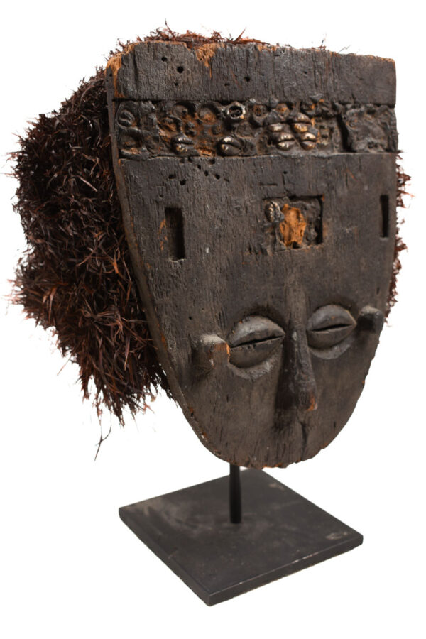 Lele Mask - Wood, Plant fibre - KUBA - Congo