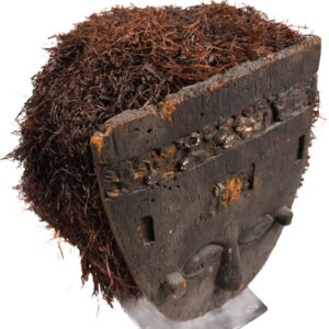 Lele Mask - Wood, Plant fibre - KUBA - Congo