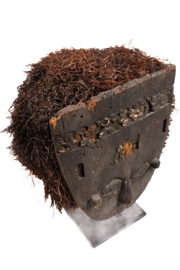 Lele Mask - Wood, Plant fibre - KUBA - Congo