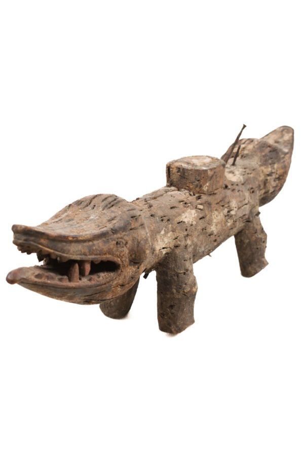 Nkisi Kozo - Glass, Nail, Wood - Bakongo - Congo