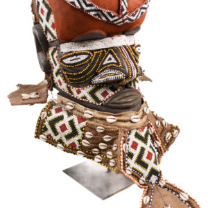 Royal Mask - Beads, Cauri, Wood - Bwoom - Kuba - DR Congo