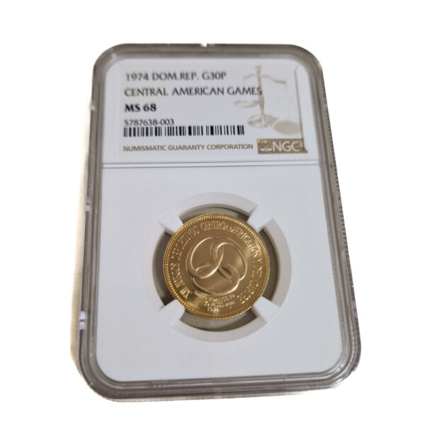 DOM.REP. 30 Pesos 1974 Central American and Caribbean Games