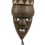 Initiation mask - Copper, Plant fibre, Wood - Salampasu - Congo