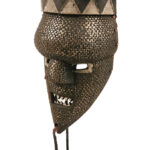Initiation mask - Copper, Plant fibre, Wood - Salampasu - Congo