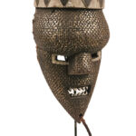 Initiation mask - Copper, Plant fibre, Wood - Salampasu - Congo