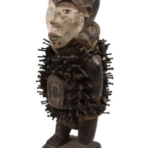 Nkisi Figure - Nail, Wood, Glass - Yombe - Congo