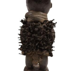Nkisi Figure - Nail, Wood, Glass - Yombe - Congo