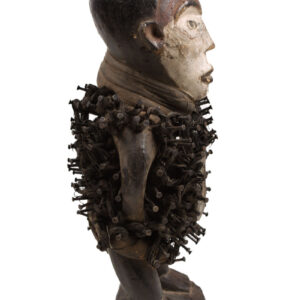 Nkisi Figure - Nail, Wood, Glass - Yombe - Congo