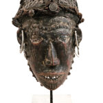 Mask - Wood, Buttons - Lwena - Angola