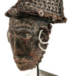 Mask - Wood, Buttons - Lwena - Angola