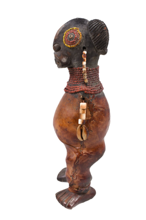Fertility Doll - Terracotta, Beads, Leather - Chiki chiki - Cameroon