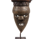 Initiation mask - Copper, Plant fibre, Wood - Salampasu - Congo