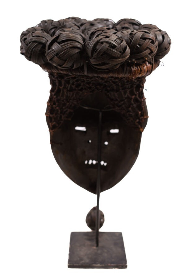 Initiation mask - Copper, Plant fibre, Wood - Salampasu - Congo