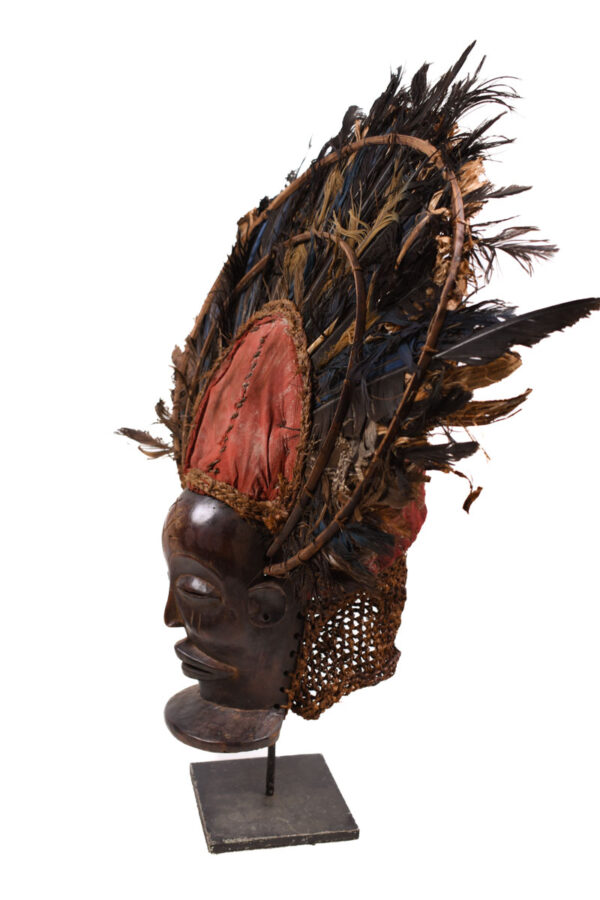 Chihongo Mask - Raphia, Wood - Chokwe - DR Congo