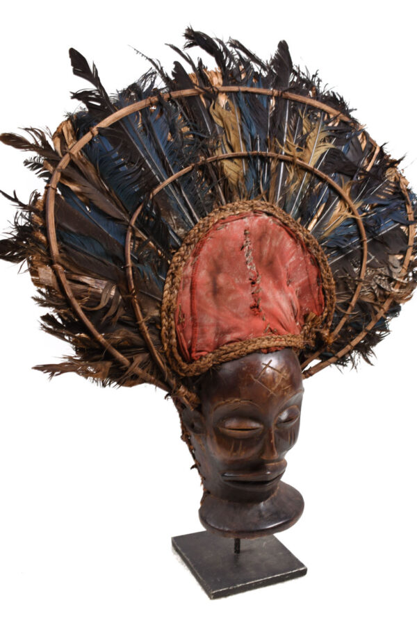 Chihongo Mask - Raphia, Wood - Chokwe - DR Congo