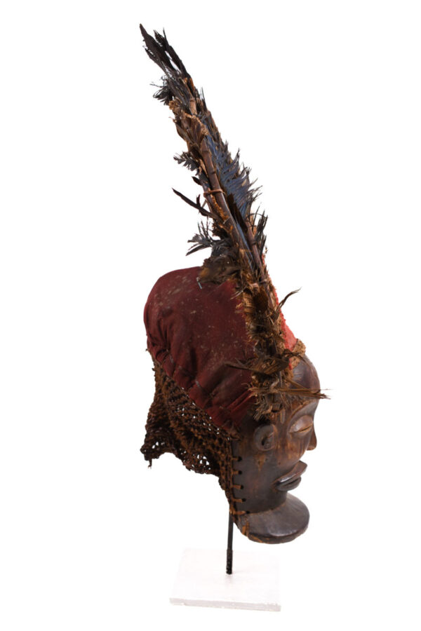 Chihongo Mask - Raphia, Wood - Chokwe - DR Congo