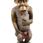 Monkey Figure - Wood, Copper - Bulu - Cameroon