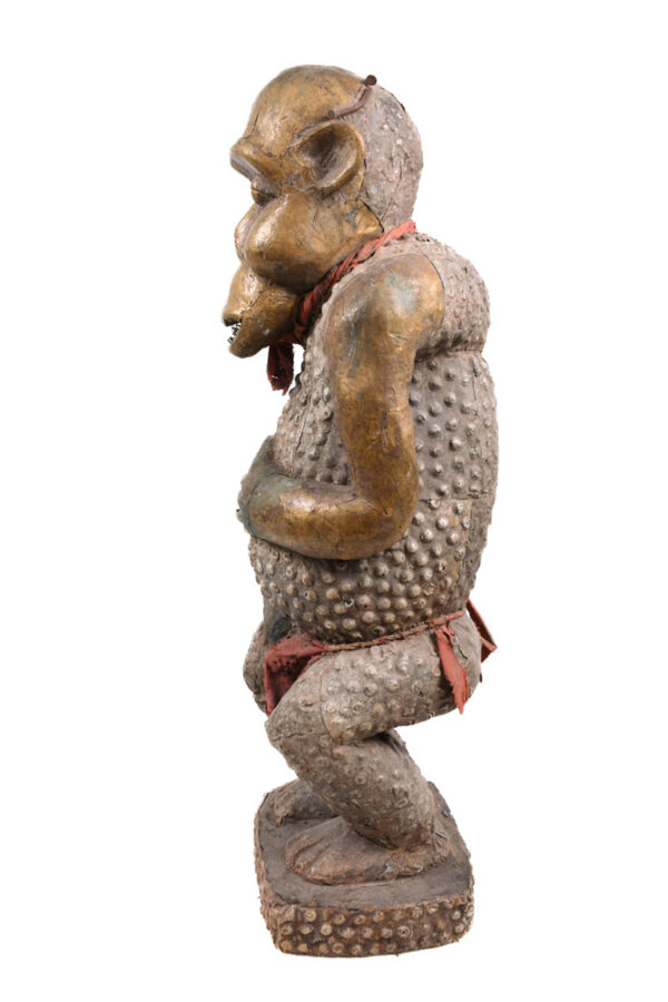 Monkey Figure - Wood, Copper - Bulu - Cameroon