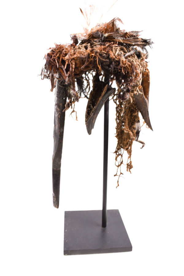 Lele Mask - Wood, Plant fibre, Feathers - KUBA - Congo