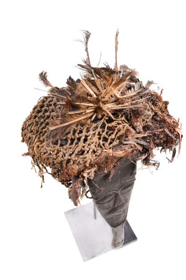 Lele Mask - Wood, Plant fibre, Feathers - KUBA - Congo