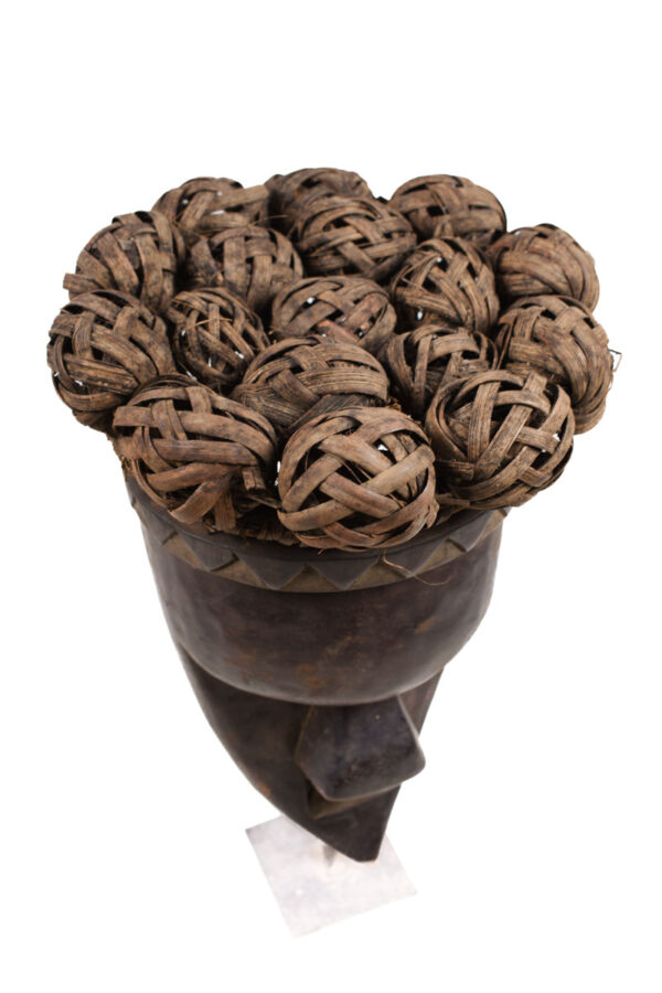Initiation mask - Plant fibre, Wood - Salampasu - Congo
