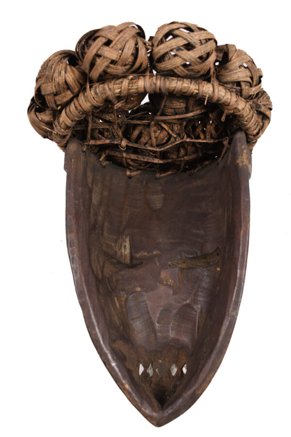 Initiation mask - Plant fibre, Wood - Salampasu - Congo