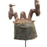 Zaizago crest mask - Wood, Textile - Mossi - Burkina Faso