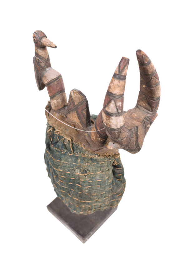 Zaizago crest mask - Wood, Textile - Mossi - Burkina Faso