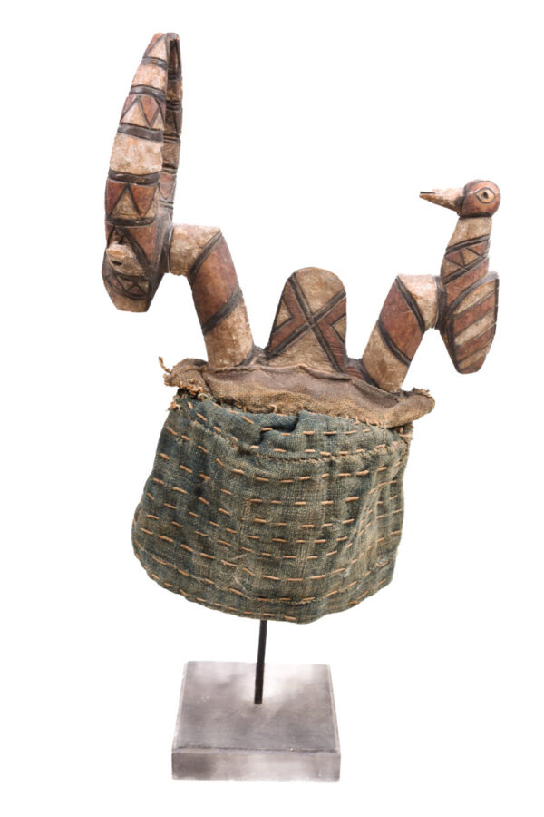 Zaizago crest mask - Wood, Textile - Mossi - Burkina Faso