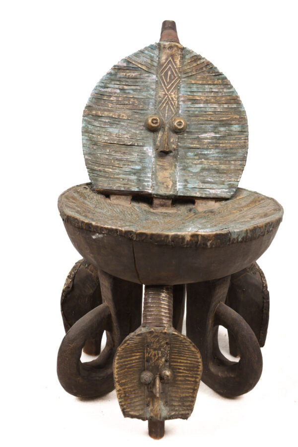 Stool - Copper, Wood - Bakota - Gabon