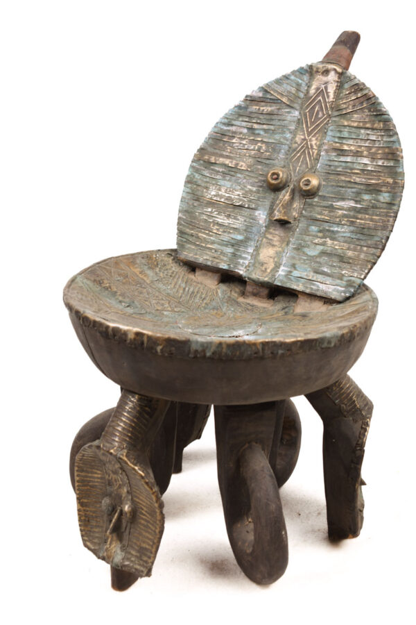Stool - Copper, Wood - Bakota - Gabon