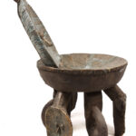 Stool - Copper, Wood - Bakota - Gabon