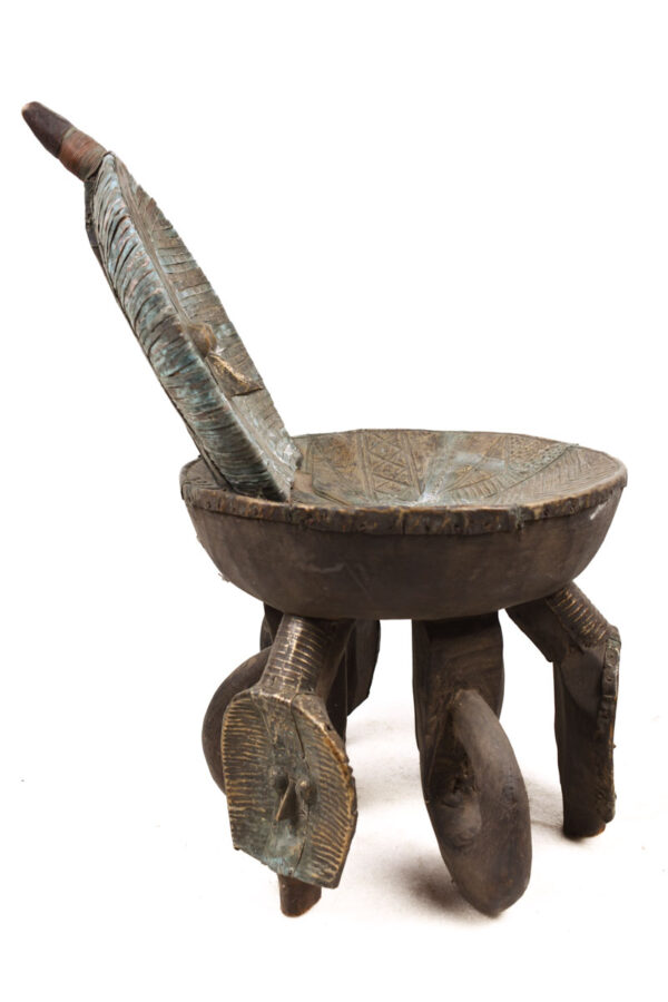 Stool - Copper, Wood - Bakota - Gabon