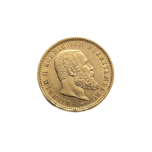 Germany, Württemberg 10 Mark 1909-F Wilhelm II