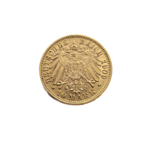 Germany, Württemberg 10 Mark 1909-F Wilhelm II