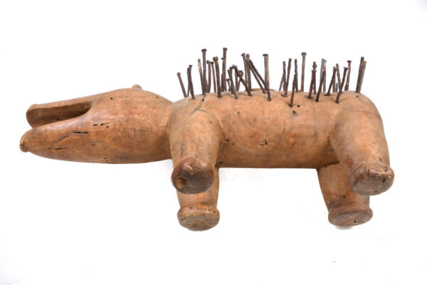 Nkisi Kozo - Glass, Nail, Wood - Bakongo - Congo