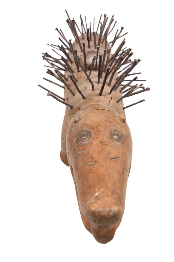 Nkisi Kozo - Glass, Nail, Wood - Bakongo - Congo