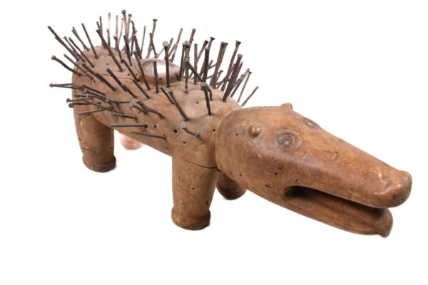 Nkisi Kozo - Glass, Nail, Wood - Bakongo - Congo