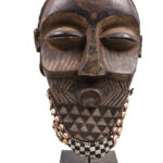 Tribal Mask - Beads, Cauri, Wood - Biombo - Kuba - DR Congo