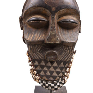 Tribal Mask - Beads, Cauri, Wood - Biombo - Kuba - DR Congo