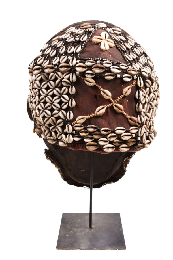 Tribal Mask - Beads, Cauri, Wood - Biombo - Kuba - DR Congo