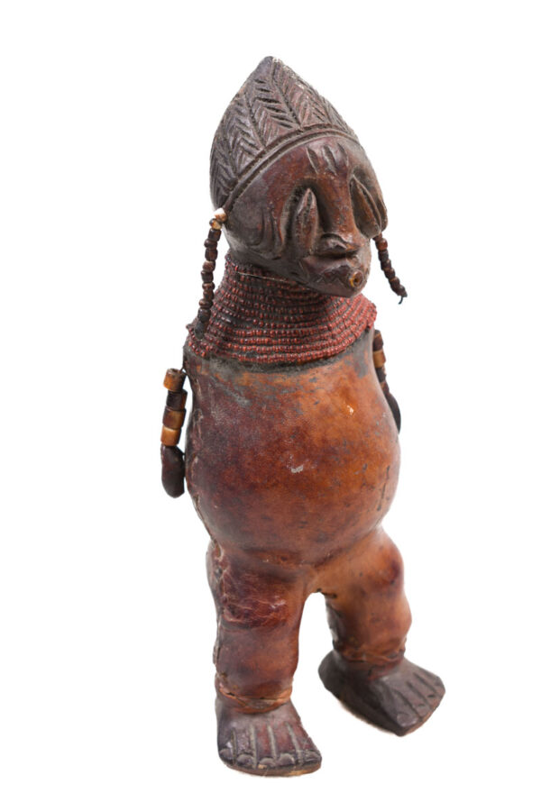 Fertility Doll - Terracotta, Beads, Leather - Chiki chiki - Cameroon