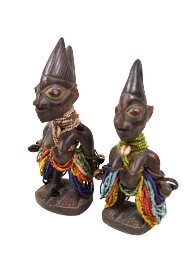 Ibeji Twins - Glass beads, Wood, Cauri shells - Yoruba - Nigeria