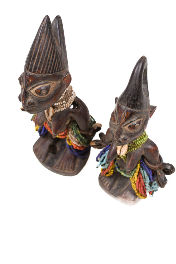 Ibeji Twins - Glass beads, Wood, Cauri shells - Yoruba - Nigeria