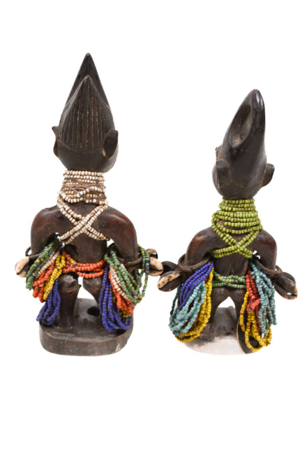 Ibeji Twins - Glass beads, Wood, Cauri shells - Yoruba - Nigeria