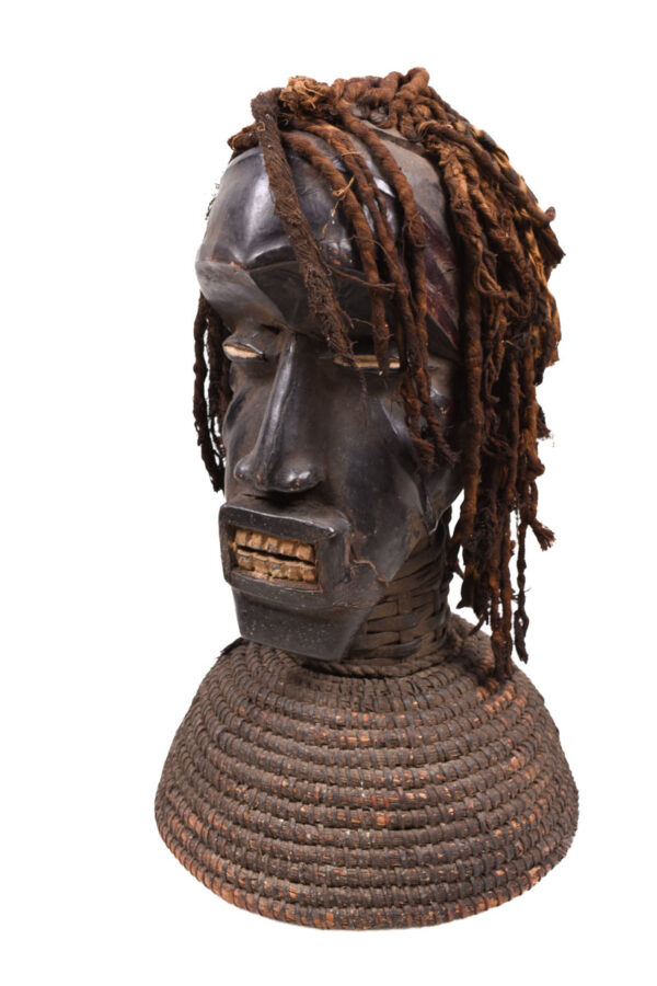 Crest Mask - Wood, Antelope skin - Ejagham - Ekoi - Nigeria