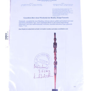 Power stick / Scepter - Wood - Bemba - Congo / Tanzania - Schädler certificate